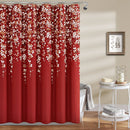 72-inch Red White and Flowers Vines Floral Shower Curtain