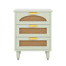 Retro Mid-Century Modern 3 Drawer Bedside Table Nightstand in Mint Green