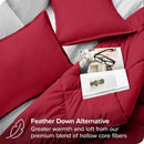 Queen Size All Season Super Soft Down Alternative Comforter Set Red