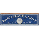 Barnegat Light Sand Dollar Navy Latitude Longitude | Wall Art Print on Real Wood