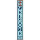 Welcome Long Beach Island Anchor Latitude Longitude | Wall Art Print on Real Wood