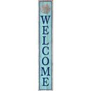 Welcome Sand Dollar Blue | Wall Art Print on Real Wood