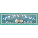 Long Beach Island Triple Shells Water Latitude Longitude | Wall Art Print on Real Wood