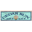 Cedar Run Sea Shell Green Latitude Longitude | Wall Art Print on Real Wood