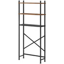 Industrial Metal Wood Style Over the Toilet Freestanding Storage Shelving Unit