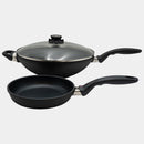 XD Nonstick 8" Fry Pan & 12.5" Wok with Glass Lid Set | Made in Switzerland