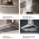 Rangaire 30" Wall-Mounted Range Hood 580 CFM Convertible  Stainless Steel  RHWMP30S