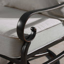 Aluminum Ornate Deep Seating Swivel Rocking Club Chairs Grey Cushions