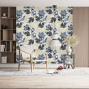 Blue Vintage Flowers Wallpaper