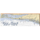Kure Beach NOAA Chart Map | Wall Art Print on Real Wood
