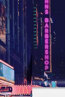 Personalized Neon Name on City Billboard Wall Mural.