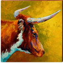 Golden Steer | Wall Art Print on Real Wood