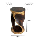 Haussmann Round Wood Twist End Table 14 in DIA x 23 in Height Walnut Oil
