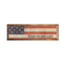 Buggs Island Lake American Flag RUD1 | Wall Art Print on Real Wood