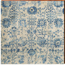 Boho Rug Pattern Blue & Cream | Wall Art Print on Real Wood