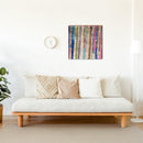 Boho Rug Pattern Colorful Weave | Wall Art Print on Real Wood