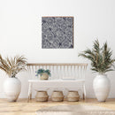Boho Rug Pattern Navy & Grey | Wall Art Print on Real Wood