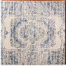 Boho Rug Pattern Blue & Cream Intricate | Wall Art Print on Real Wood