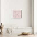 Boho Rug Pattern Pink & White | Wall Art Print on Real Wood