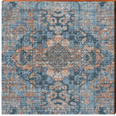 Boho Rug Pattern Blue & Grey | Wall Art Print on Real Wood