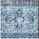 Boho Rug Pattern Blue & White | Wall Art Print on Real Wood