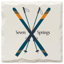 Seven Springs Crossed Skis Coaster Set