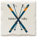 Hidden Valley Crossed Skis Coaster Set