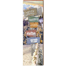 Seven Springs Winter Mountain Directional | Wall Art Print on Real Wood