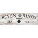 Seven Springs Black Diamond Minimal Elevation White Sign | Wall Art Print on Real Wood