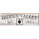 Hidden Valley Black Diamond Minimal Elevation White Sign | Wall Art Print on Real Wood