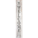 Welcome Seven Springs Elevation Downhill Skier Minimal | Wall Art Print on Real Wood