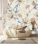 Contemporary Beige Floral Wallpaper Smart Quality