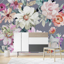 Grey Floral Wallpaper