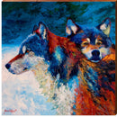 Colorful Wolves | Wall Art Print on Real Wood
