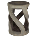 Haussmann Round Wild Twisted Vine End Table 14 in D x 20 in Height Grey Oil
