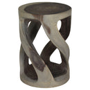 Haussmann Round Wild Twisted Vine End Table 14 in D x 20 in Height Grey Oil