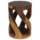 Haussmann Round Wild Twisted Vine End Table 14 in D x 20 in Height Walnut Oil