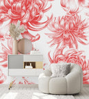 Voguish Pink Asters Wallpaper Chic