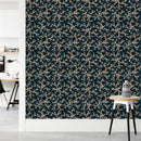 Fashionable Dark Blue Wallpaper with Little Flowers Tasteful
