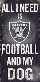 Las Vegas Raiders Football and My Dog Wooden Sign