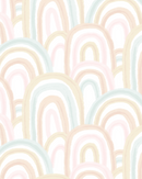 Rainbow Wallpaper, blue and blush