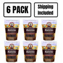 Organic Raisins | Pack of 6 | 1 lb | Shipping Included | Grain Place Foods