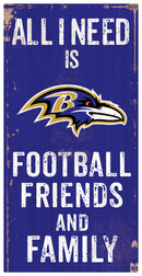 Baltimore Ravens Football, Friends, & Family Wood Sign