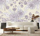 Beige Floral Wallpaper