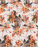 Springtime Wallpaper, off-white and orange