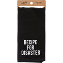 Recipe For Disaster Dish Cloth Towel | Novelty Tea Towel | Embroidered Text | 20" x 28"