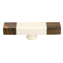 White Architectured 3-5/7 in.  White & Brown Cabinet Knob