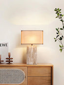 Rectangular Arco Travertine Table Lamp