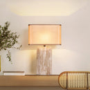 Rectangular Arco Travertine Table Lamp