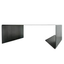 Rectangular Metal Coffee Table with storage Heavy Duty Raw Steel (D)24" (W)36" (H)12" angle view
